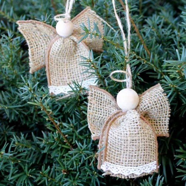 Make Rustic Angel Ornaments with Burlap - Angie Holden The Country Chic ...