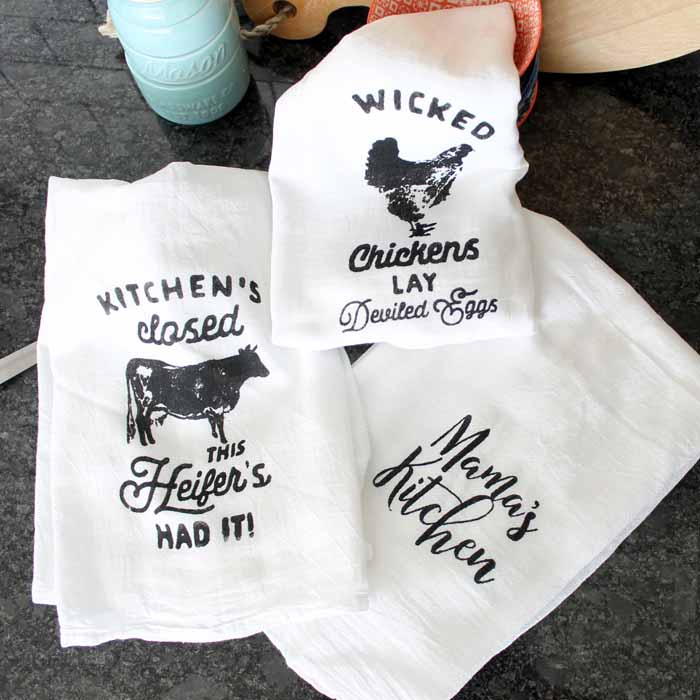Cricut Tea Towels: 4 Ways to Make Fabric Projects - Angie Holden The  Country Chic Cottage