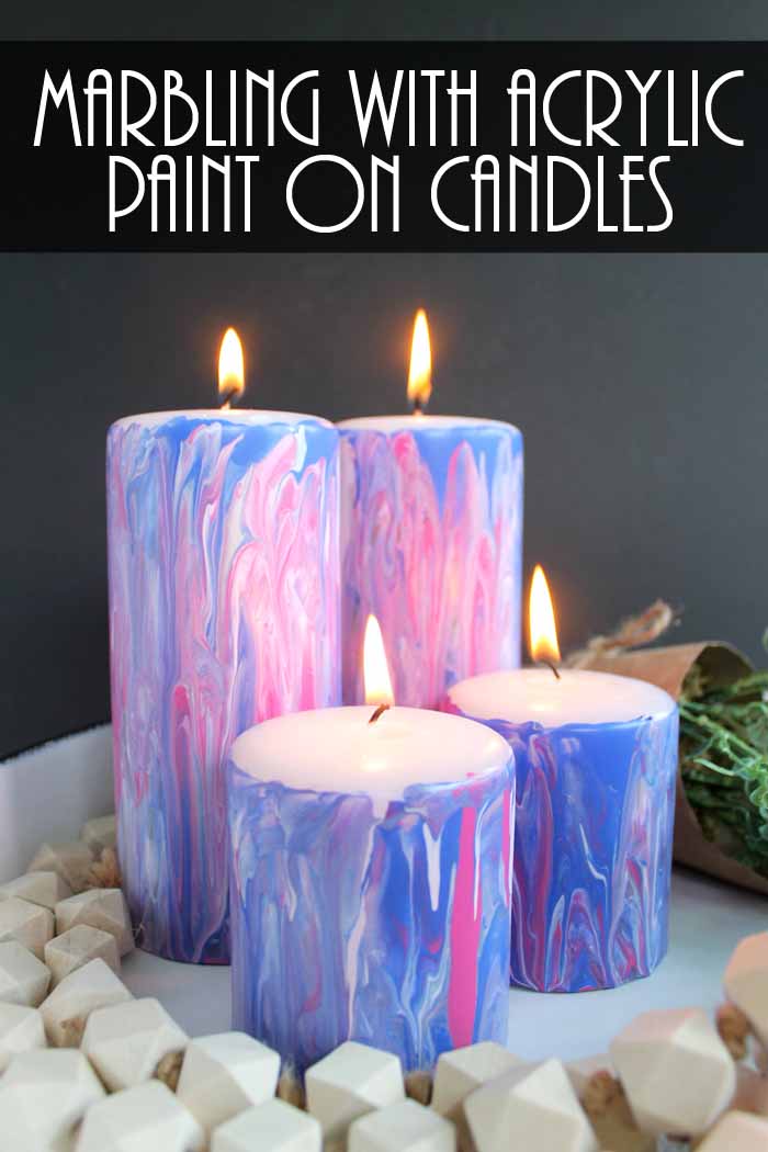 Marbling with Acrylic Paint on Candles - Angie Holden The Country Chic  Cottage