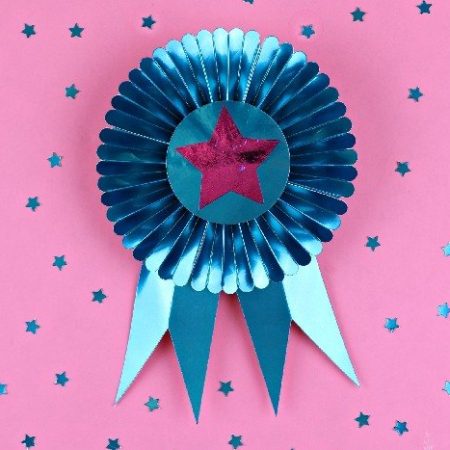 Foiled Blue Ribbon With Cricut Scoring Wheels by Mad In Crafts