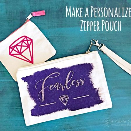 Customized Zipper Pouch Glitter Vinyl by Carla Schauer