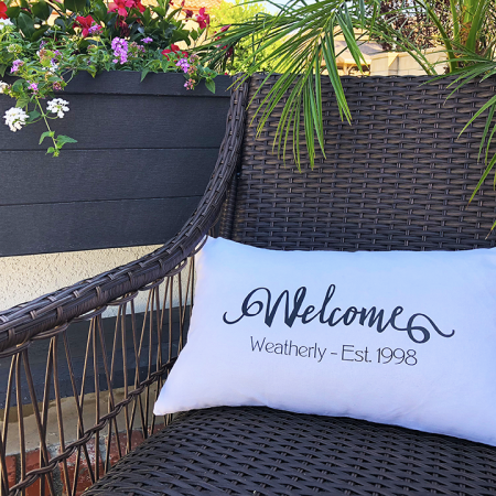 Easy DIY Personalized Welcome Pillow by Michelle's Party Plan It