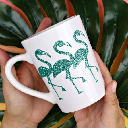 Glitter Iron Flamingo Mug by Mad in Crafts