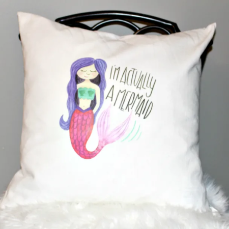 How To Make A Fun Cricut DIY Mermaid Pillow by Our Crafty Mom