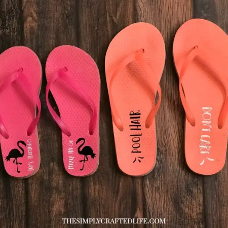 How to Apply Iron On Vinyl to Flip Flops by The Simply Crafted Life