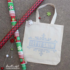 Let It Snow Glitter Iron-on Tote Bag by DoodleCraft Blog