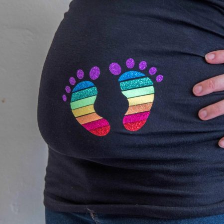 Rainbow Baby Foot Print T-Shirt by Tastefully Frugal