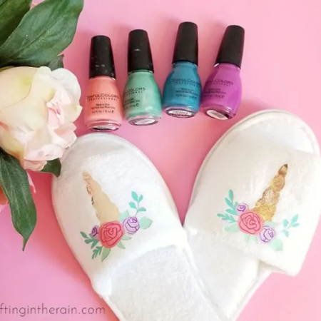 Unicorn Slippers DIY by Crafting in the Rain