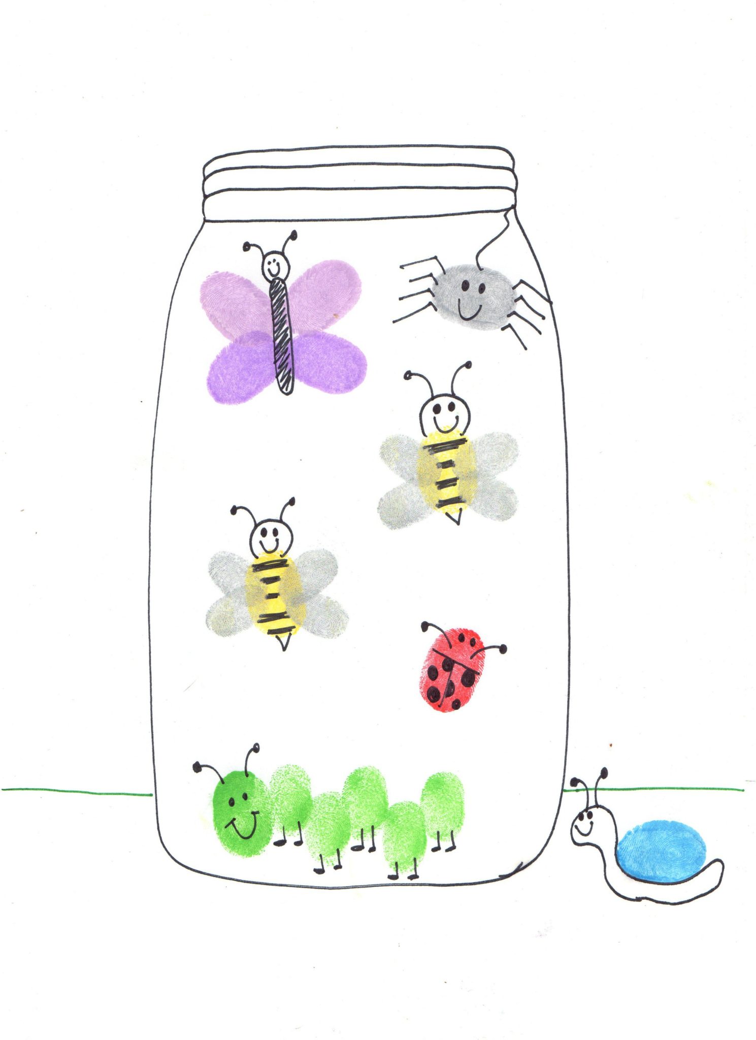 Learn how to draw insects with your fingerprints and these simple instructions! Includes free printable jar and sheets for your toddlers and pre-schoolers to follow!