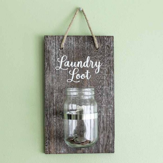 DIY Laundry Room Change Jar | The Country Chic Cottage