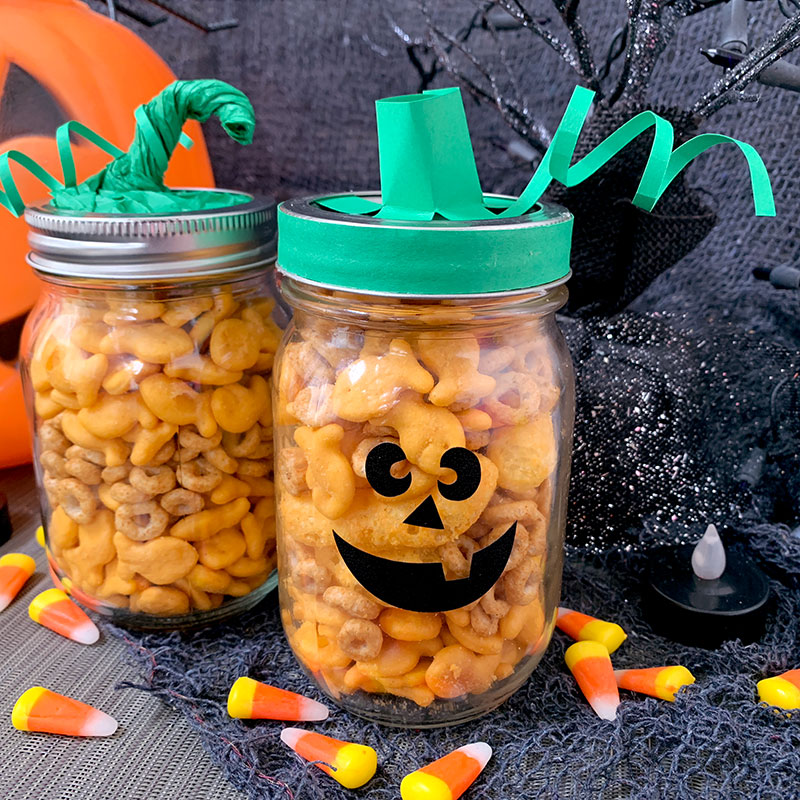 Cute DIY Halloween Snack Jar Craft - Angie Holden The Country Chic Cottage