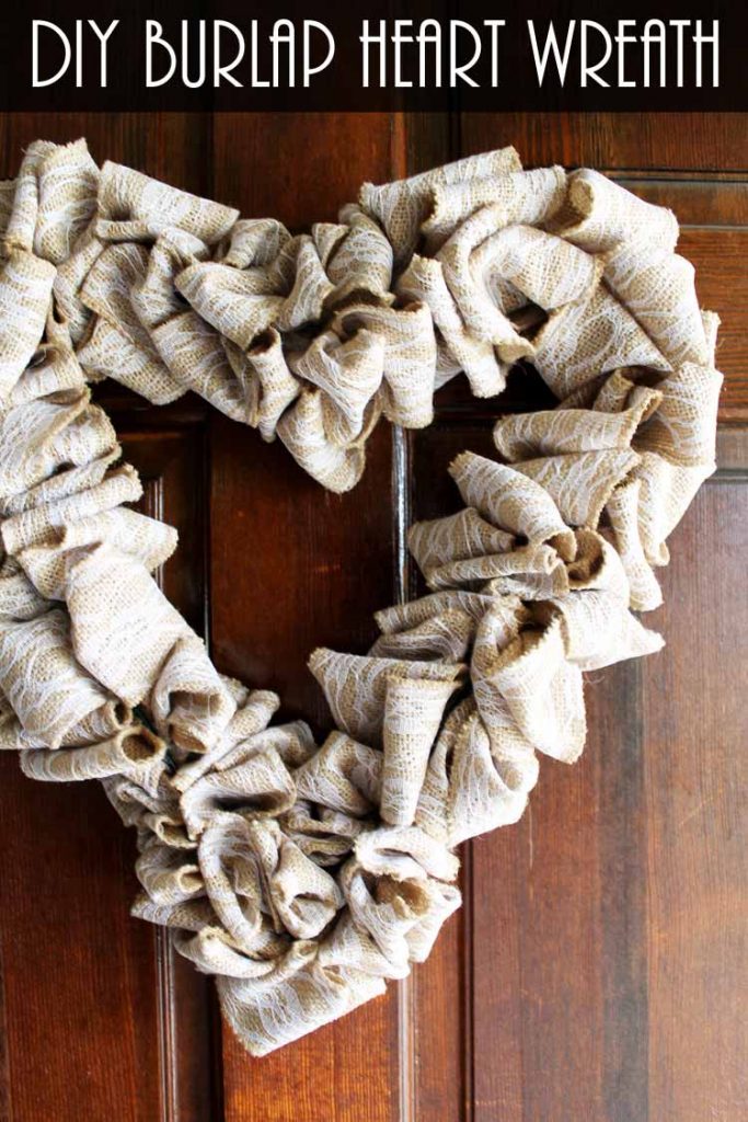 burlap heart wreath