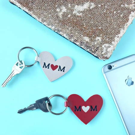 10 Minute DIY Leather Heart Mom Keychain by Hello Creative Family