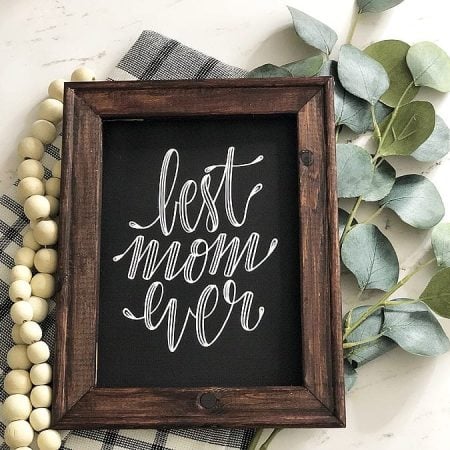 DIY Best Mom Ever Reverse Canvas with Cricut by Michelles Party Plan It