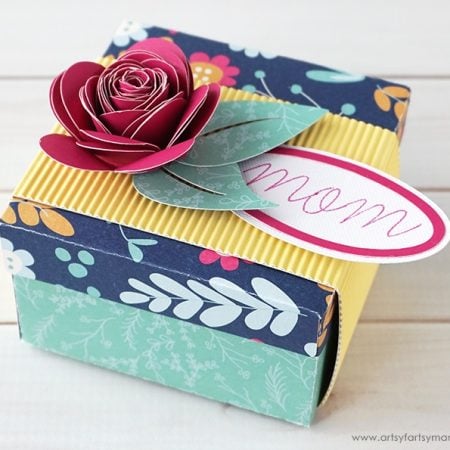 DIY Flower-Topped Gift Box by Artsy Fartsy Mama