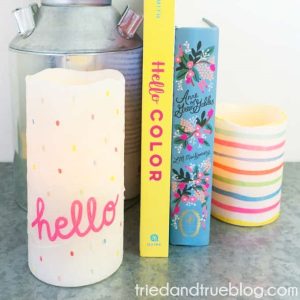 Decoupage Custom Candles by Tried and True Blog