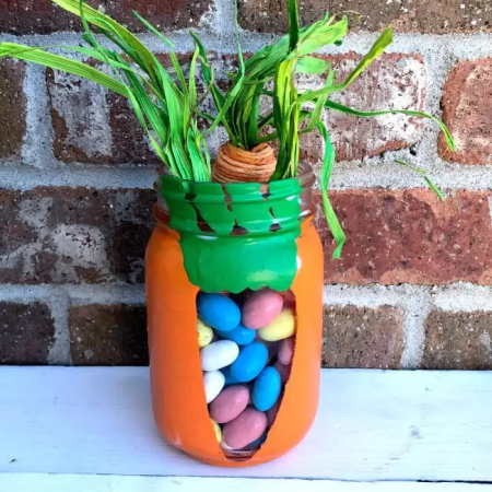 Easter Bunny Stencil Painted Jars by Me and My Inklings