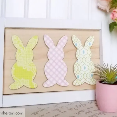 Framed Mod Podge Bunnies by Crafting in the Rain