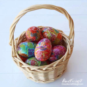 Mod Podge Floral Tissue Paper Easter Eggs by Doodle Craft Blog