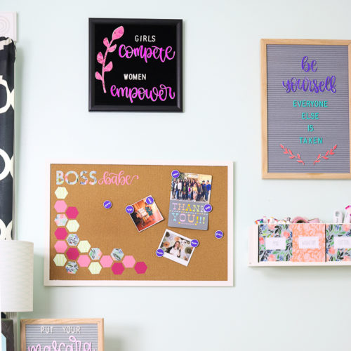 DIY Cork Board with Cricut Iron-on - Angie Holden The Country Chic Cottage