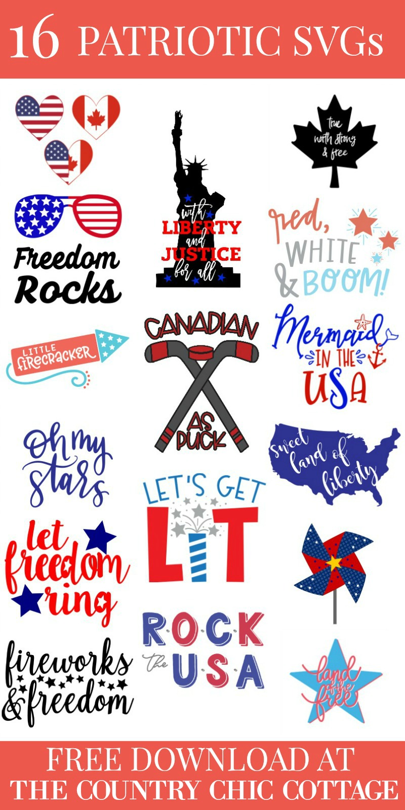 Download Patriotic SVG: 15 Free Files for Your Crafts - The Country Chic Cottage