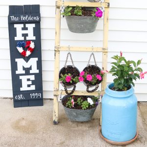 home sign with wreath