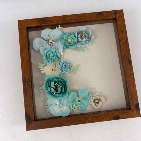 DIY Paper Flower Monogram In A Shadow Box by Practically Functional