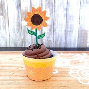 Sunflower Cupcake Topper by 100 Directions