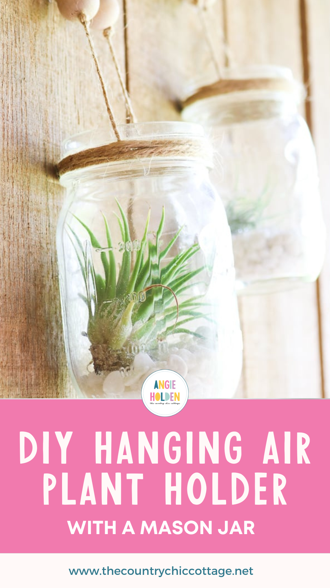 DIY Hanging Air Plant Holder From A Mason Jar - Angie Holden The ...