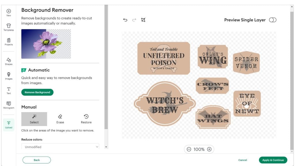 uploading png to Cricut design space