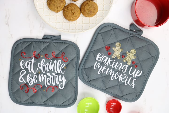 How To Make DIY Christmas Pot Holders With A Cricut - Angie Holden