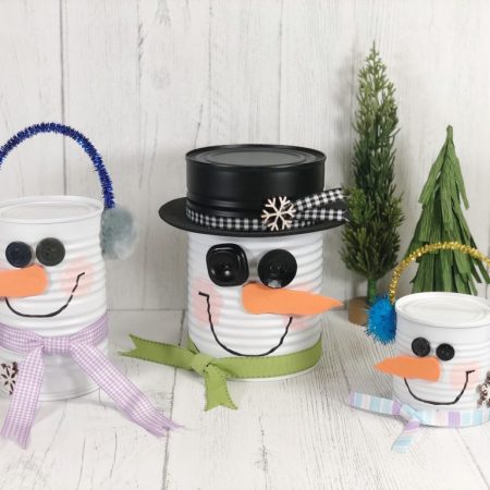 Recycled Craft Project Tin Can Snowman by The Kingston Home