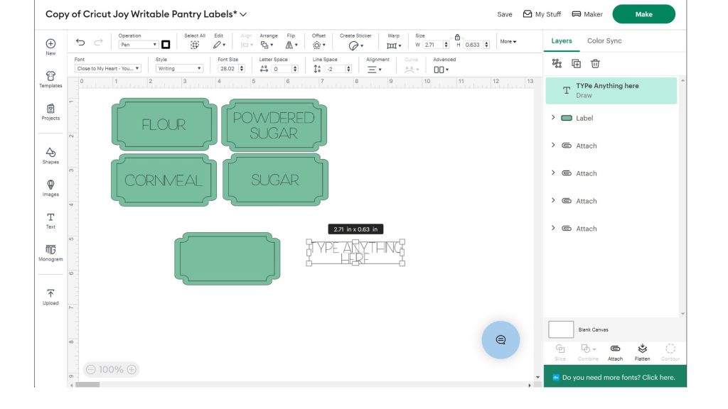 Edit text in Cricut Design Space