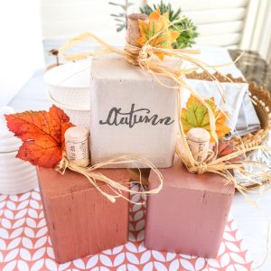 Metallic-Painted-Wood-Block-Pumpkins-The Kingston Home