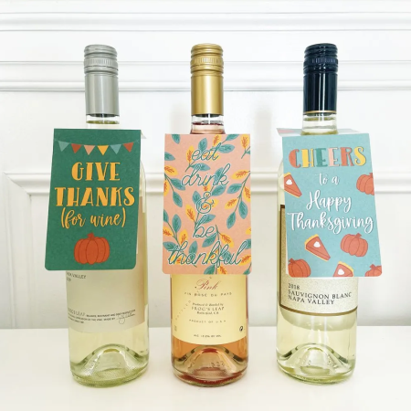 Printable Thanksgiving Wine Tags by Pineapple Paper Co