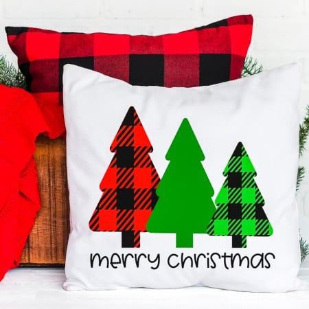 Free Merry Christmas SVG File with Buffalo Plaid Trees - Angie Holden ...