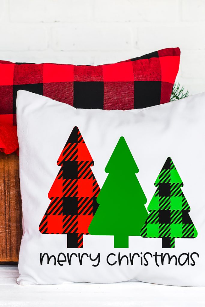 Free Merry Christmas SVG File with Buffalo Plaid Trees - Angie Holden ...