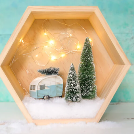 Easy Retro Winter Shadow Box by Hey Let's Make Stuff