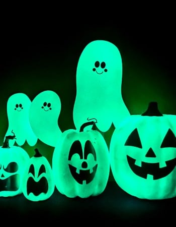 Finished glow in the dark paint halloween projects.