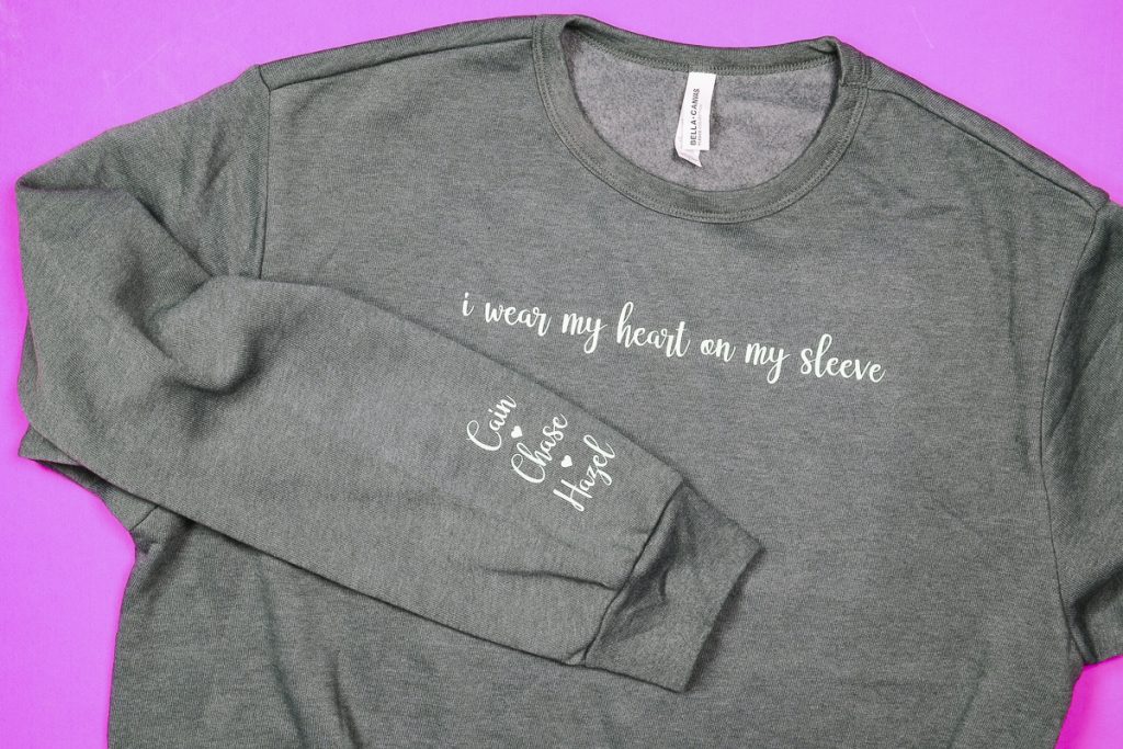 How to Make Cricut Sweatshirts with Designs on Wrist and Chest - Angie ...