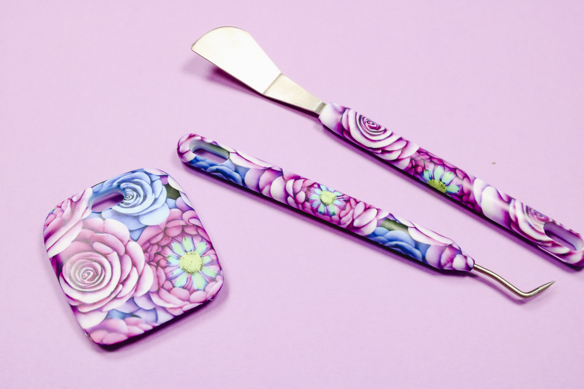 Floral sublimation weeding tools.