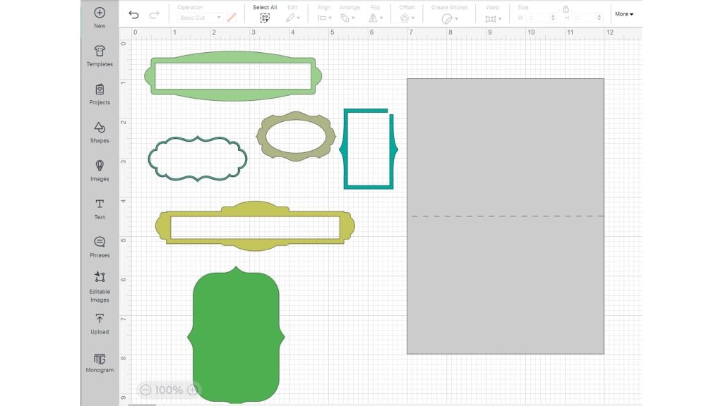 Cricut design space shapes.