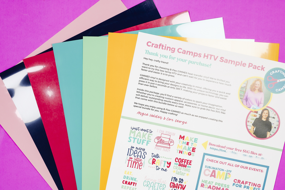 crafting camps htv sample pack