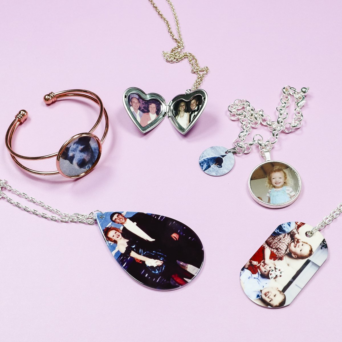 custom photo jewelry made with sublimation