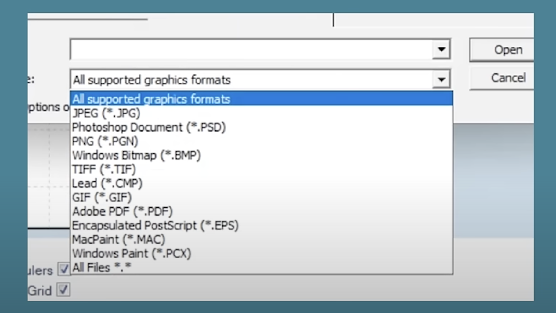 Supported graphic formats for all in one printer.