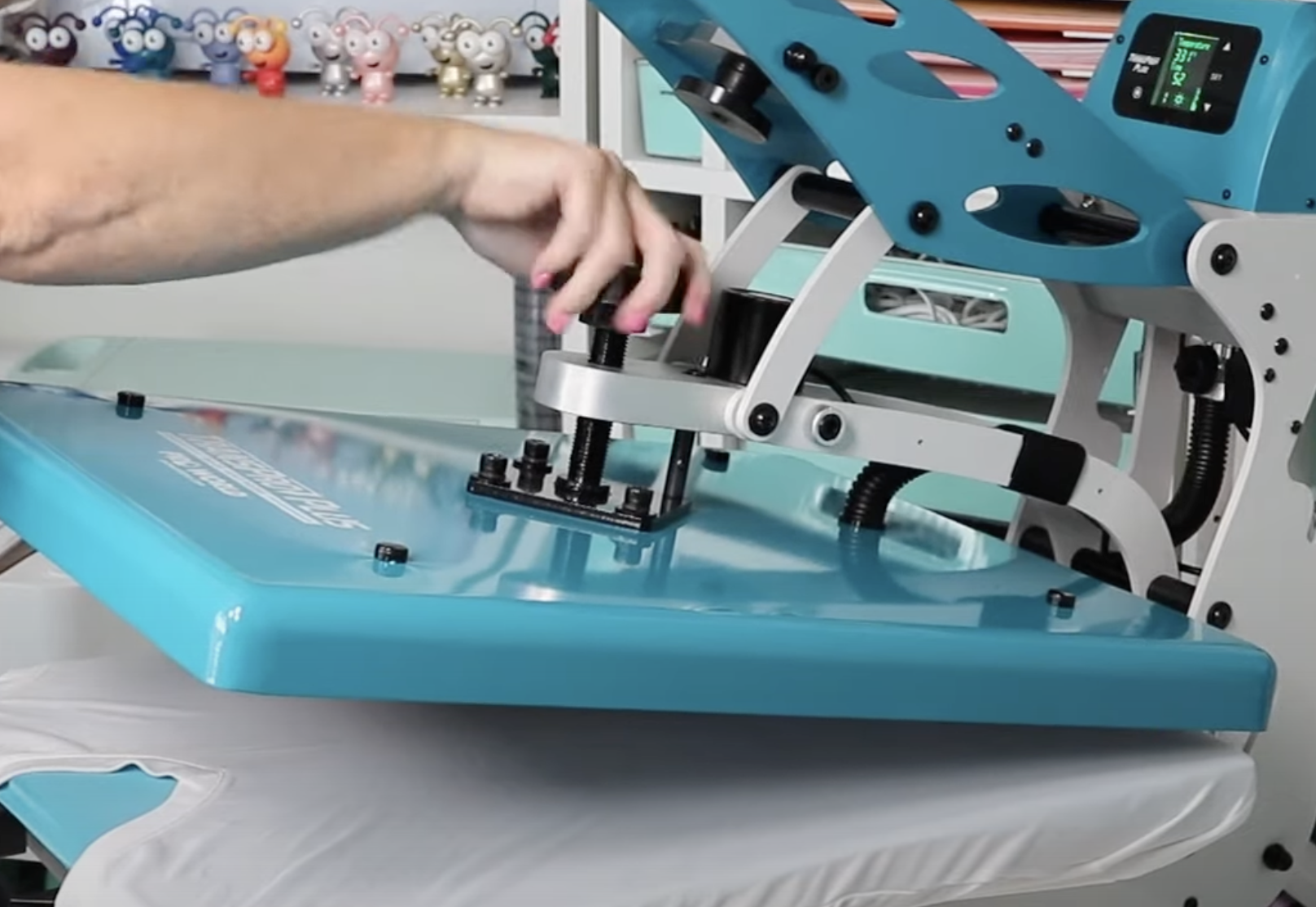 Adjust the pressure of the heat press to match your blank.