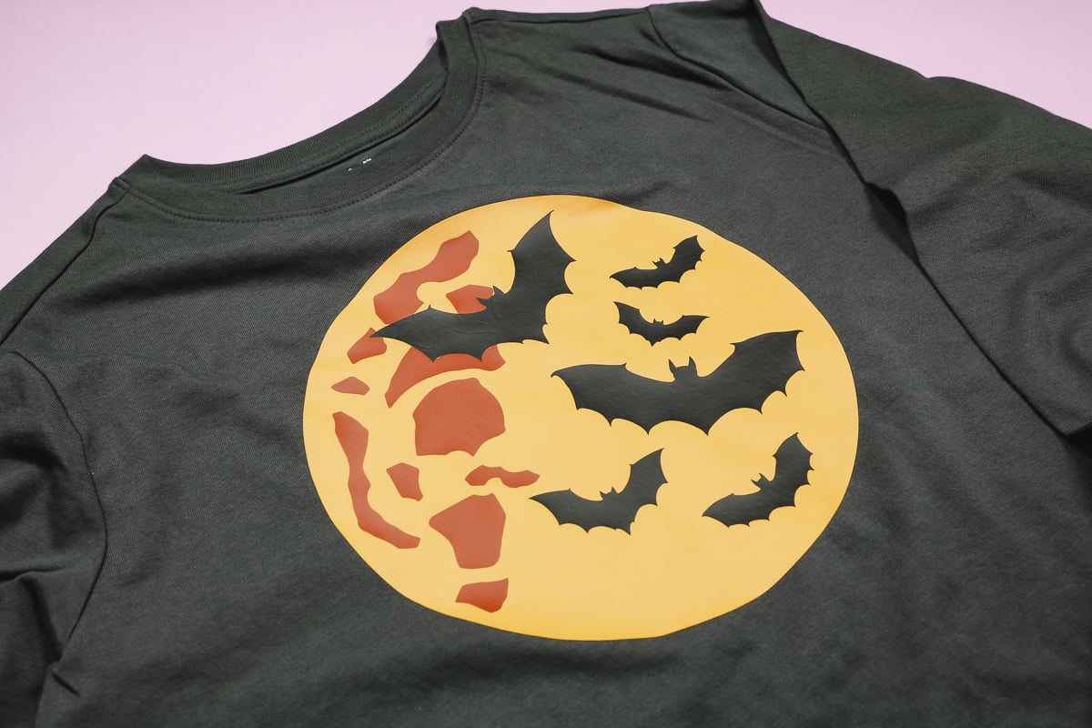 Finished Siser PureHT Halloween shirt.