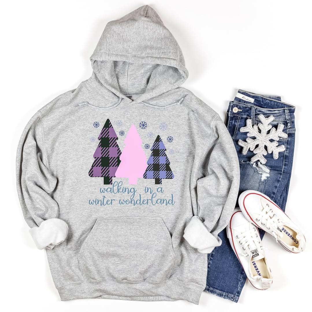 Finished winter wonderland sweatshirt with jeans and shoes.