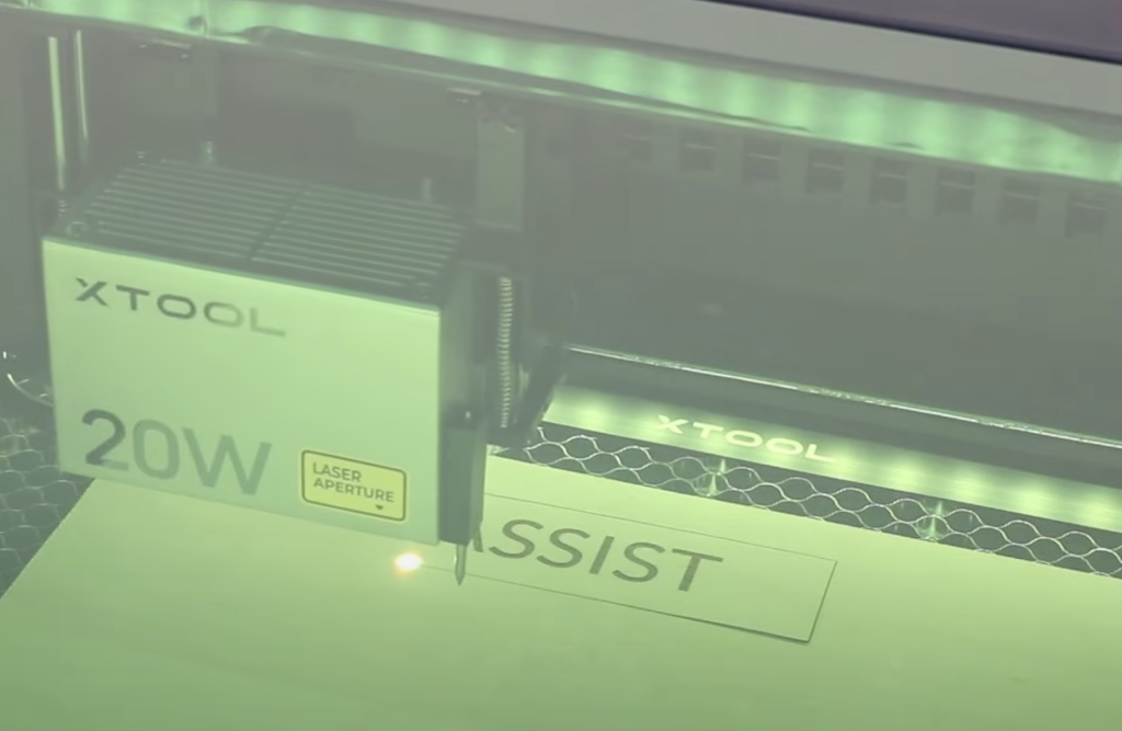 Laser cutting with air assist.