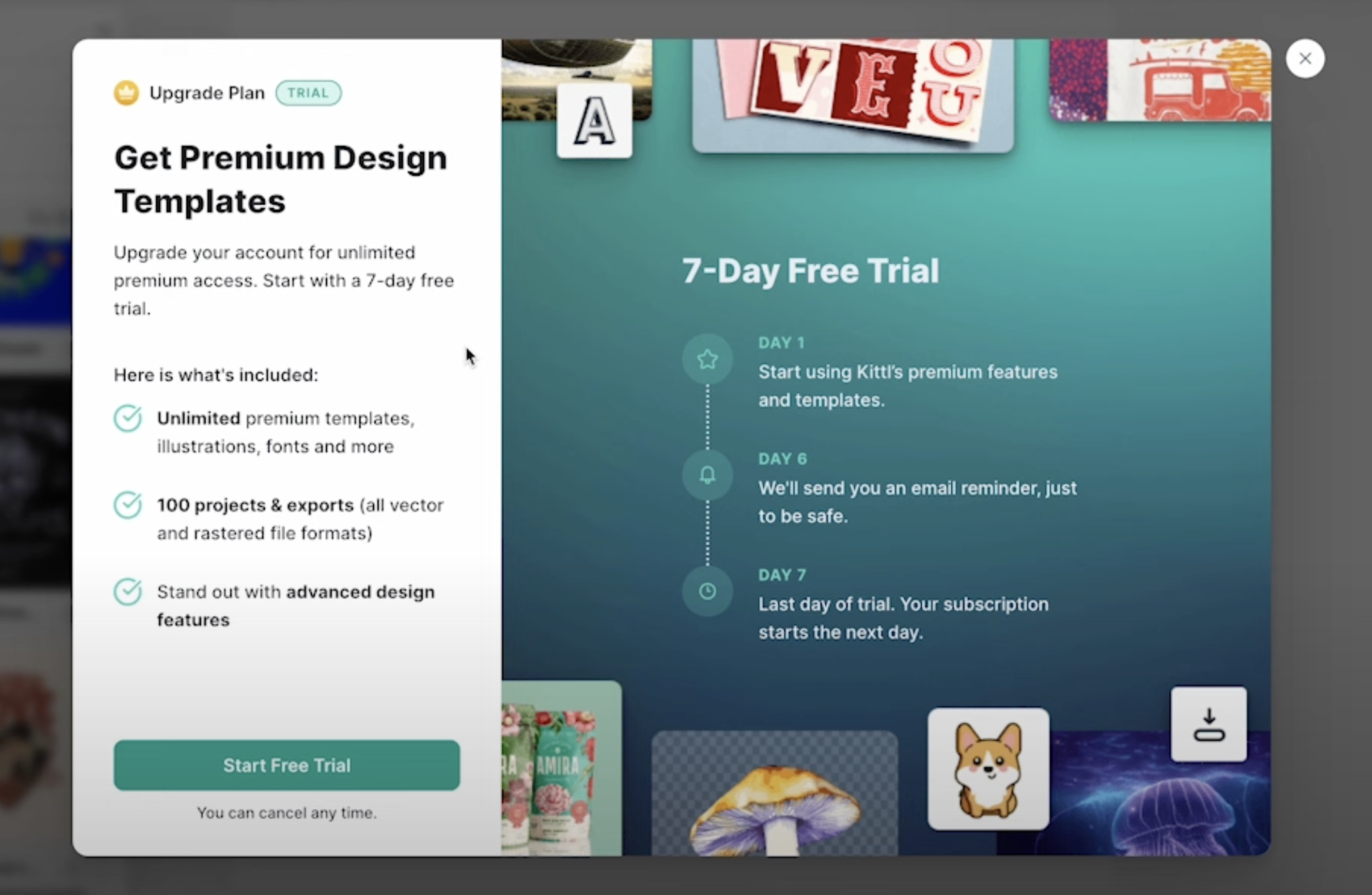 7-day free trial with Kittl.